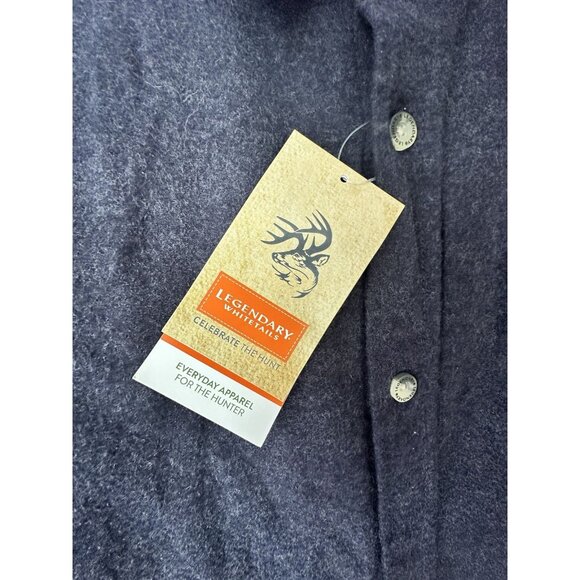 Legendary Whitetails Charcoal Gray Flannel Shirt Mens Size L Original Buck Camp - Picture 3 of 8